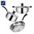 安居先森304不锈钢礼品锅具三件套奶锅汤锅煎锅套装 不锈钢柄（套）