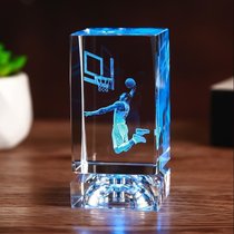 水晶篮球男生生日礼物送男朋友兄弟同学友情创意实用男士手工diykb6(科比飞扣+水晶灯)