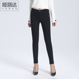 【娅丽达】高腰九分 休闲铅笔裤 R1019 恰到好处的和体感 立体显瘦版型(黑色 26)