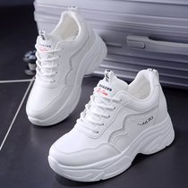 SUNTEK厚底老爹鞋女ins潮春秋2021新款百搭内增高休闲运动鞋秋冬季加绒(39 【标准码】 银色)