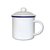 个性陶瓷杯子带盖复古水杯男创意仿搪瓷茶缸大容量马克杯怀旧口杯(420ML（白盖）纯白款)
