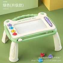 儿童磁性画板魔术擦升级款多彩绘画桌椅涂鸦创作小孩学习玩具礼物(绿色 普通款)