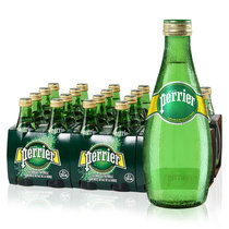 Perrier巴黎水330ml*24瓶气泡矿泉水原味天然矿泉水（玻璃瓶） 国美超市甄选