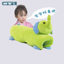 泰国进口儿童乳胶枕头抱枕玩偶全棉卡通学生枕小孩宝宝枕头枕芯加长卡通枕（大象）