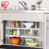 爱丽思IRIS 厨房多功能落地可伸缩置物架水槽下带隔板收纳架子USD2