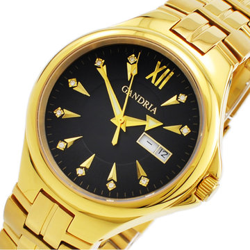 gandria瑞亚 全自动机械表男表 水钻表男士手表 金劳表礼品防划防水