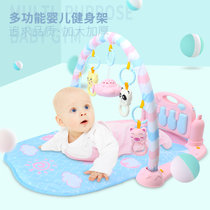 友趣兔 婴儿健身架器音乐脚踏钢琴新生儿宝宝玩具0-1岁(蓝色 版本)