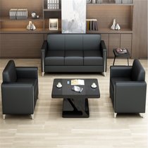 君锐安办公沙发茶几组合 现代简约会客接待办公室沙发JRA-SFCJ-002 小型客厅沙发 优质西皮1+1+3(默认 默认)