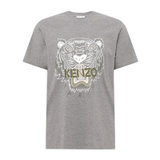 kenzo高田贤三男装21新款夏季时尚休闲男士圆领短袖T恤虎头(灰色 M)