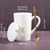 创意十二星座陶瓷马克杯带盖勺男女喝水杯家用情侣咖啡办公茶杯子(白羊座-带勺带盖)