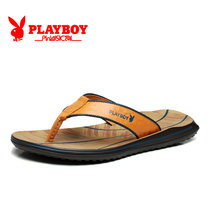 花花公子（PLAYBOY）防滑拖鞋夹脚拖鞋软底沙滩拖(浅棕 43)