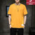 富贵鸟2022夏季新款男士韩版短袖T恤潮流男装短袖打底衫纯棉百搭上衣(莫2130 黄色 2XL（建议145到160斤）)