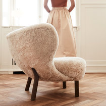 北欧PETRA VB1 1938布艺沙发椅子客厅单人沙发轻奢休闲躺椅网红椅(米白色 泰迪绒)