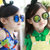 韩国儿童眼镜 明星太阳镜品牌太阳镜 树脂儿童墨镜(蓝色)