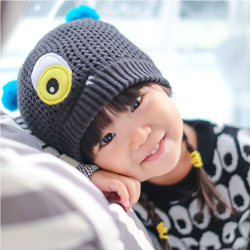 【tou婴儿配饰用品图片】大眼怪绣花针织帽(2-4t)图片大全,高清图片