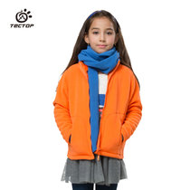 探拓(tectop)儿童加厚保暖抓绒衣冬季户外摇粒绒抓绒衣47JW5145(儿童-橙色 130)