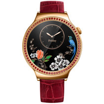 华为 HUAWEI WATCH 星月系列（玫瑰金）红色鳄鱼纹牛皮表带