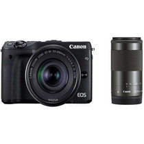 佳能 （Canon）EOS M3（18-55mm/55-200mm）微型单电双头套机(黑色)