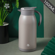 日本AKAW304不锈钢家用保温水壶保温壶办公室热水瓶大容量咖啡壶(1500ml-可可棕)