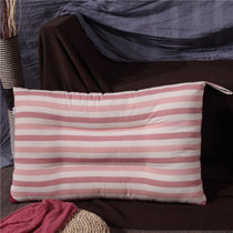 无印水洗枕水洗棉羽丝绒枕头枕芯纤维枕头单人枕(红中条水洗枕一只 48x74)