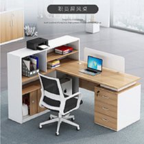 云艳YY-LCL085职员办公桌财务桌椅组合现代屏风桌电脑桌卡座员工位单人办公桌含椅(默认 默认)
