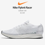 耐克男女跑步鞋2017夏季新款 Nike Flyknit Racer编织飞线雪花超轻运动鞋 纯白 526628-100(白色 36)
