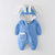 婴儿加绒加厚连体外出服(100cm 蓝色)