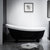人造石浴缸 小户型家用舒适一体式浴缸薄边独立式 卫生间浴缸 酒店民宿椭圆型浴缸(GM-8002S【白*黑】)