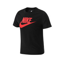 Nike耐克2017夏季新款情侣装透气圆领男女款学生上衣短袖T恤696708-013、696708-015(黑橙色 XL)