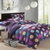 爱适生活 床上用品四件套 加厚天鹅绒活性印花件套 舒适、保暖、柔软(你好色彩-紫)