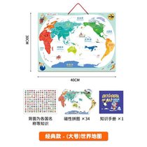磁力中国地图拼图儿童玩具益智幼儿园早教男女孩磁性世界木质立体kb6((经典款)大号磁性世界地图+地理2)