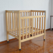 婴儿床实木现代欧式宝宝床 多功能童床摇床推床可变书桌床新生儿拼接大床bb床(原木色C395 默认)
