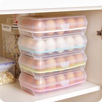 冰箱鸡蛋盒食物保鲜盒鸡蛋托鸡蛋格厨房透明塑料盒子放鸡蛋收纳盒(橘色)