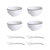 8件套 陶瓷碗盘餐具套装带勺子家用碗盘子米饭碗(黑边 4人餐具8件套（圆碗）)