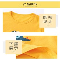 2021夏季新款纯棉短袖T恤儿童夏装宝宝上衣(150码 JDX-全棉短袖单-萌熊)