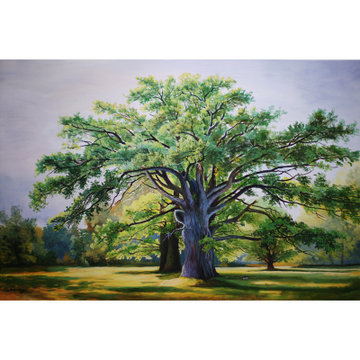 苏斌夏日清爽布面油画