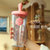 女学生吸管杯创意潮流韩版水杯子塑料夏季随手杯大号(常规款粉色-520ml)