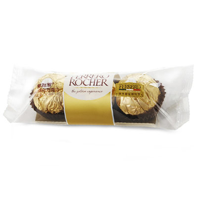 【真快乐自营】意大利进口 费列罗Ferrero Rocher 榛果威化糖果巧克力T3 进口巧克力 3粒装