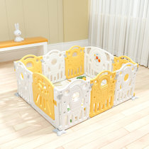 儿童游戏围栏室内家用玩具儿童护栏婴儿安全学步防护栏宝宝栅栏(8+2黄白色 默认版本)