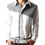 厉织造（Lihomme）潮男长绒棉特色休闲衬衫 韩版修身长袖衬衫 男-劲炫(白色 XL)