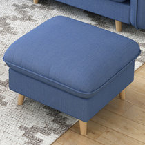 一米色彩 沙发 北欧客厅家具 布艺沙发 可拆洗日式小户型三人位 懒人沙发(蓝色 脚踏)