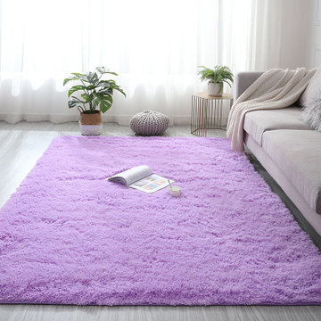北欧ins渐变扎染地毯毛绒客厅茶几卧室丝毛地毯床边毯扎染地毯紫色