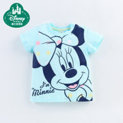 迪士尼宝宝运动狂想曲罗纹领T恤  女童纯棉短袖夏装(新绿 80 12-18个月)