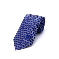 意大利 Versace 范思哲 蓝色格纹商务款男士真丝领带(蓝色)