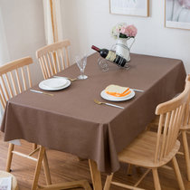 纯色桌布防水防油防烫免洗pvc北欧ins风网红餐厅台布茶几布书桌垫(90*150cm（常用茶几） 咖啡色)