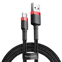 倍思 卡福乐数据线 USB For Type-C 3A 1M 红色壳+黑色线