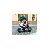 新款儿童电动摩托车可坐人宝宝三轮车男女小孩玩具车电瓶童车(白色[双驱双电]早教)