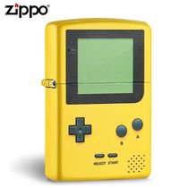 zippo打火机正版zppo***zipoo原装男游戏机哑漆zipo怀旧彩绘童年(蓝色三件套)