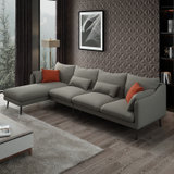 A家家具 北欧现代沙发 实木框架沙发组合三人位贵妃位沙发 DB1559(淡雅灰 3+左贵妃位)