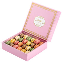 正宗法式马卡龙甜点24枚礼盒装西式糕点心小蛋糕甜品零食品送女友(默认颜色 默认版本)